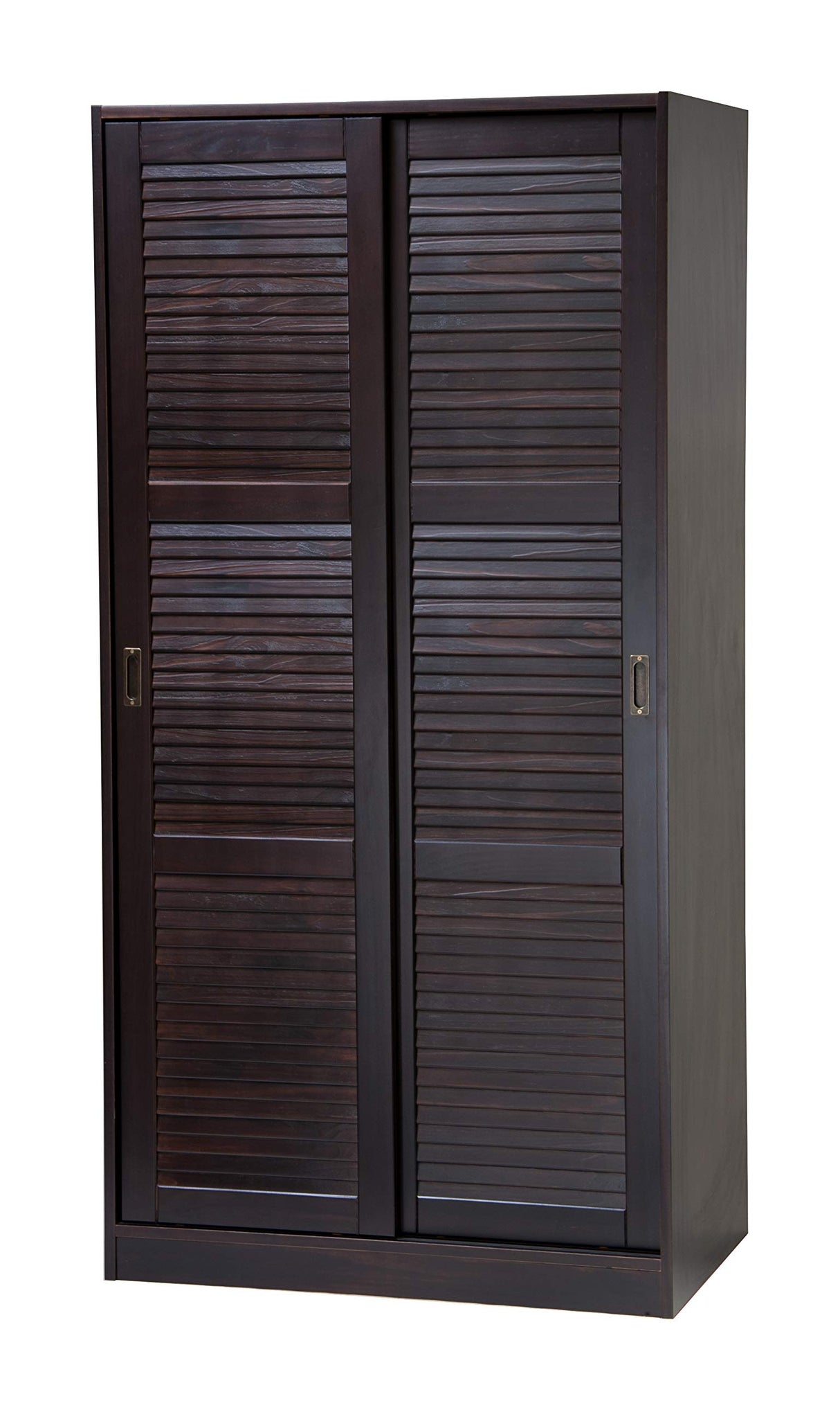 100% Solid Wood 2-Sliding Door Wardrobe Armoire, Java, 35.75" w x 72" h x 22.5" d