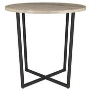 Side Table, 22" Wide, Blackened Bronze/Antiqued Gray Oak