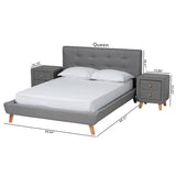 Jonesy Bedroom Set, Full, Grey/Oak Brown