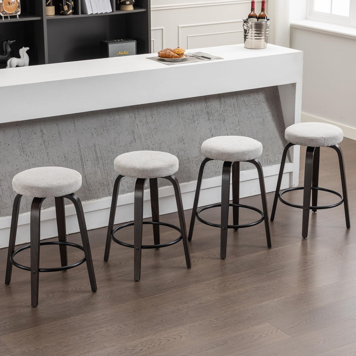 Swivel Bar Stools Set of 2 for Island Kitchen