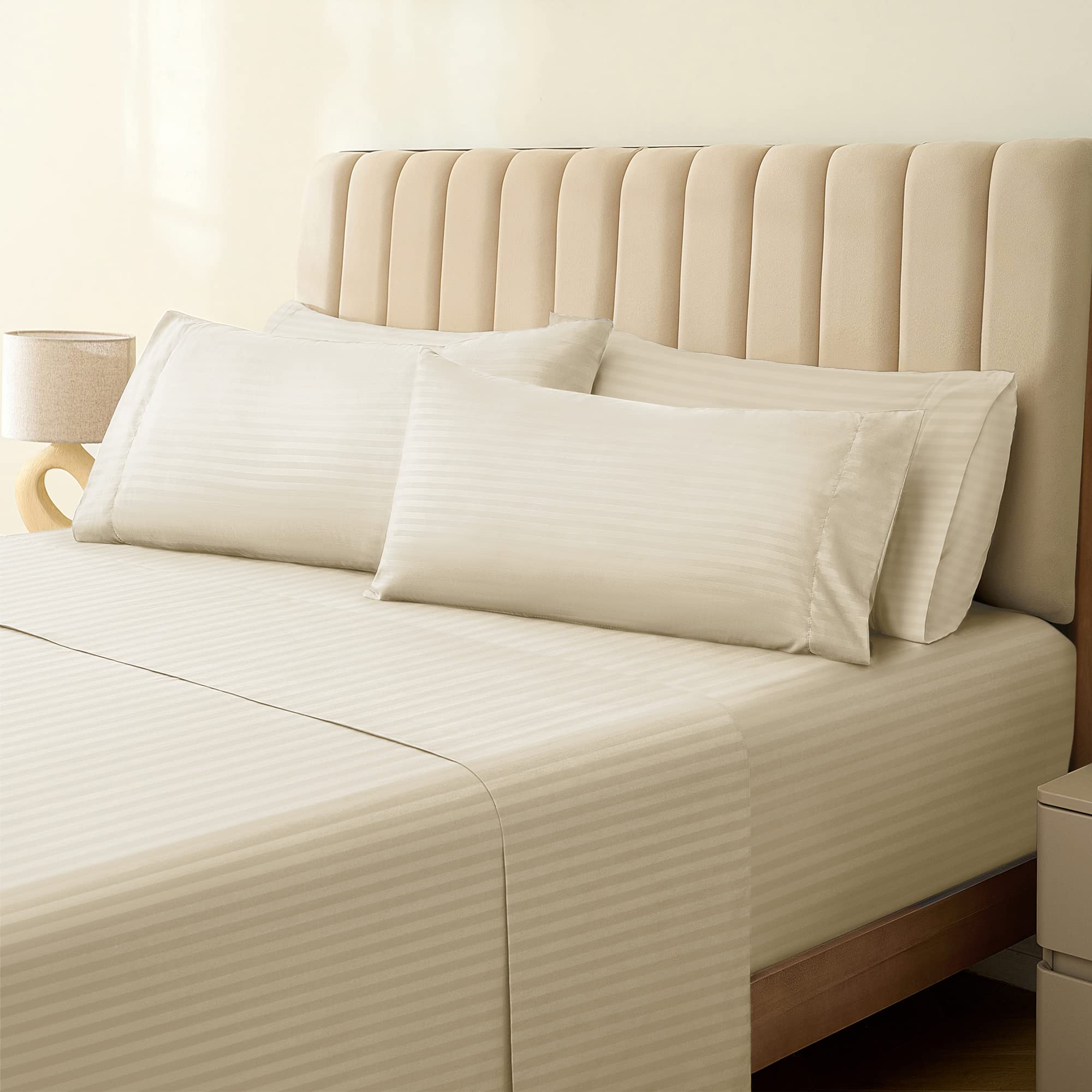 6 PC Cal King Size Sheet Set Bed Sheets, Breathable Luxury Bed Sheets, Deep Pockets 18"
