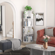 Rotating Bookshelf, Small Corner Bookshelf for Small Space, 360 Display 4 Tier Floor