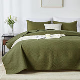 Full/Queen Quilt Set,Black Quilt Bedding Set with 2 Pillow Shams,Soft Lightweight Diamond Pattern