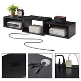 Floating TV Stand Wall Mounted with Power Outlet