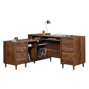 Place L-Desk, L: 59.06" x W: 53.54" x H: 30.2", in Grand Walnut finish