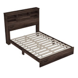 4-Pieces Bedroom Sets, Queen Size Platform Bed Frame with 2 Nightstands and 1 Dresser,