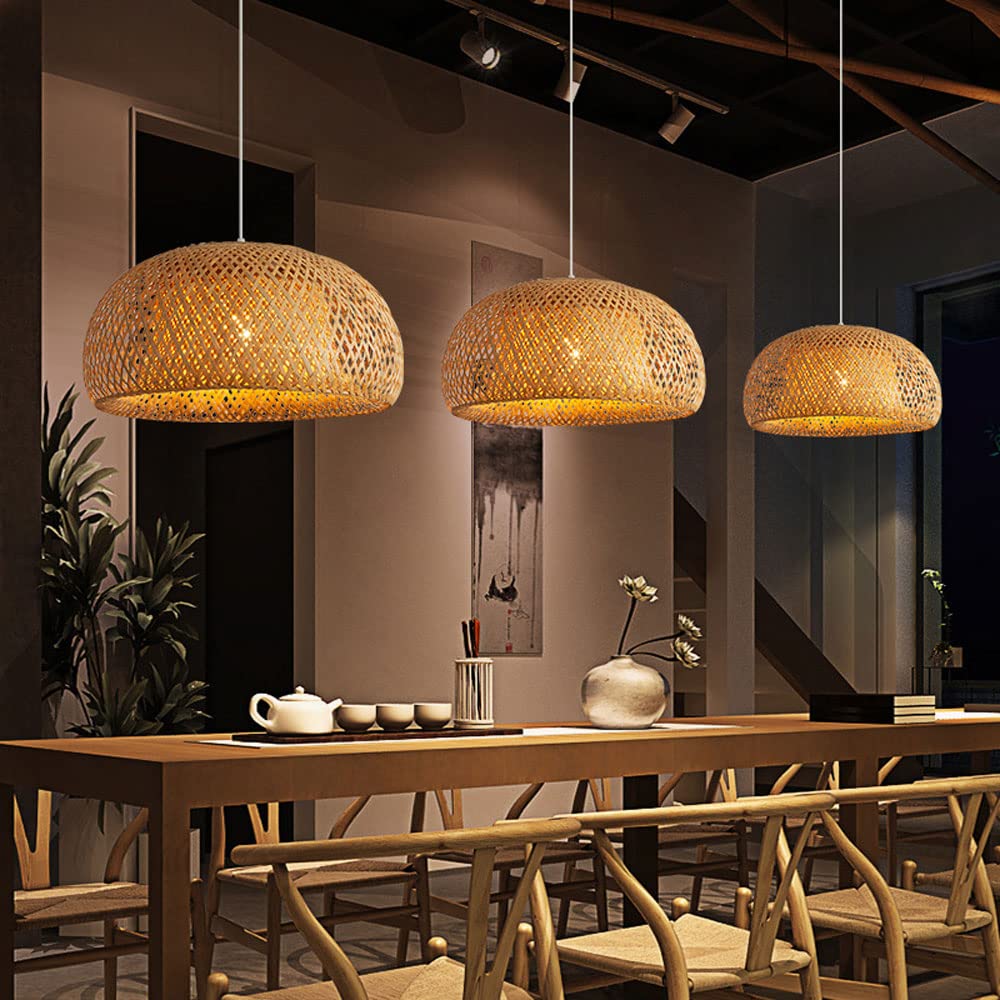 Japanese Style Wicker Chandelier Family Room