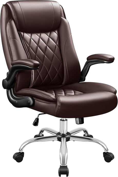 Executive Office Chair, Ergonomic High Back with Adjustable Flip-up Armrest