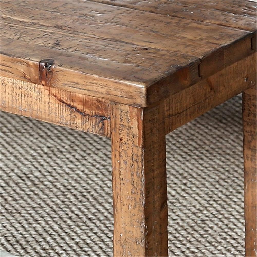 of America Farmhouse Liston Wood Dining Bench in Rustic Brown Pine