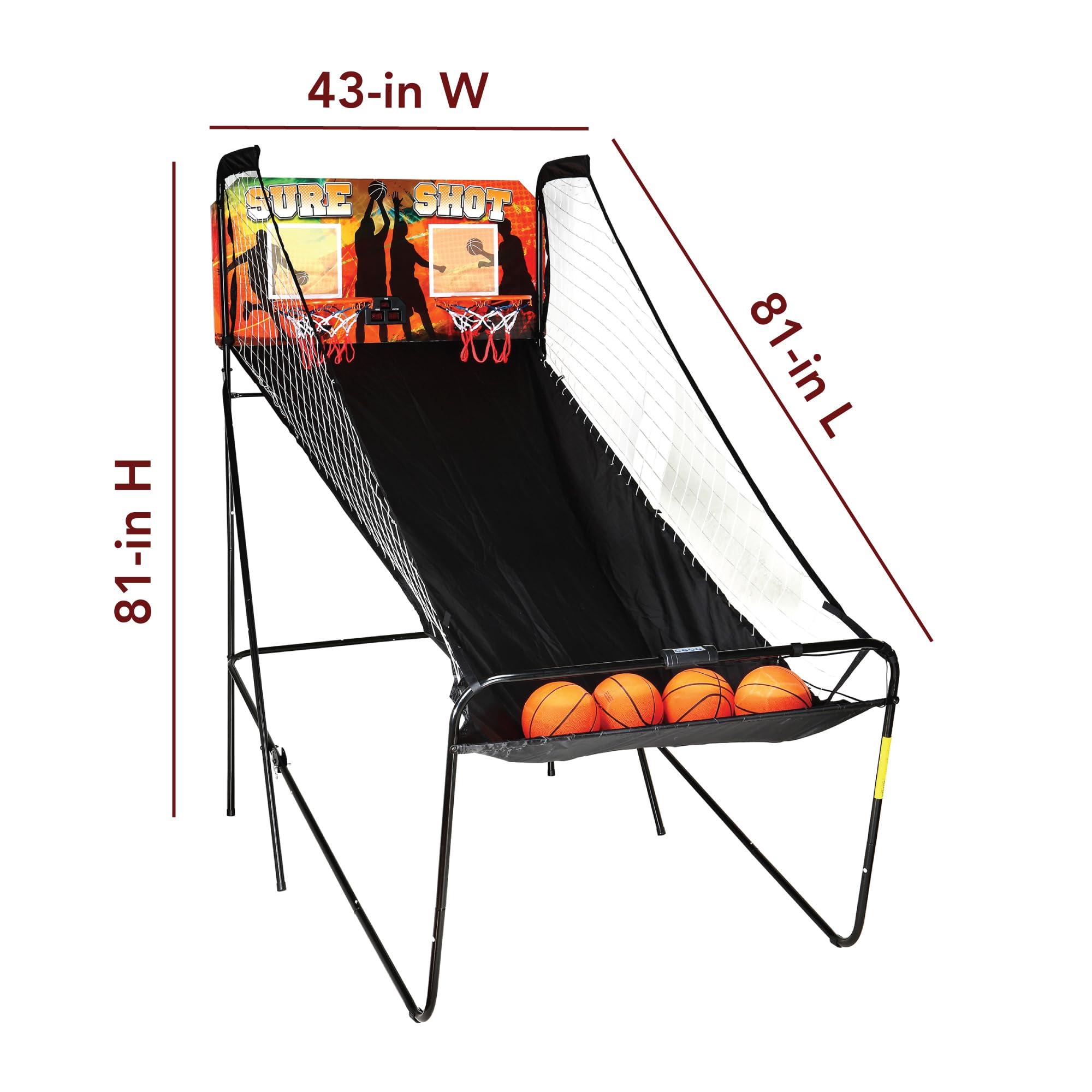 Sure Shot Basketball Arcade Game – Dual Hoops with Digital Scoring & Timer