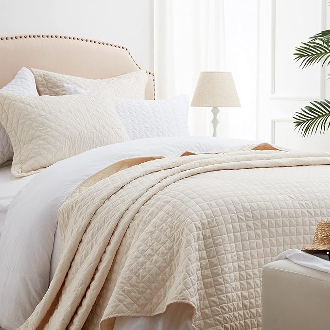 Quilt Sets Queen Pink Lightweight Bedspread Full Soft Reversible Coverlet for All Season