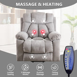 Large Power Lift Recliner Chairs with Massage and Heat for Elderly Big People