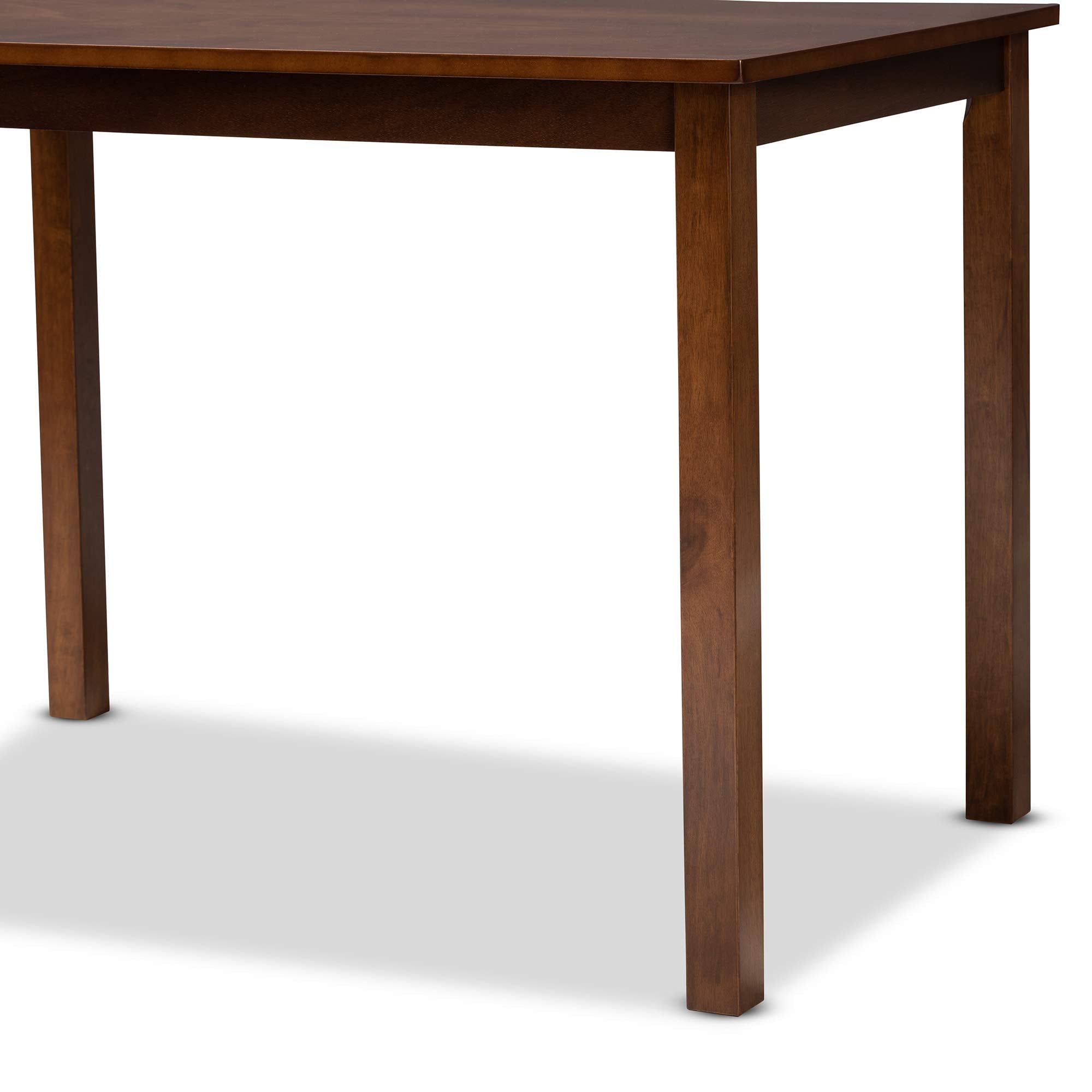 Abilene Dining Set Light Brown Fabric Upholstered and Walnut Brown Finished 5-Piece