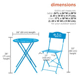 Indoor/Outdoor 3-Piece Bistro Set Folding Table