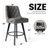 Modern Swivel Bar Stools with Back, 26" H Seat Set of 1, 360 Free Counter Height Bar Stools