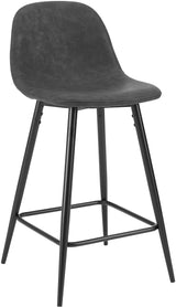 CF501625-GY Weston Counter Stool (Set of 2), Distressed Gray/Matte Black