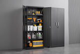 Steel Storage Cabinet with Adjustable Shelves, Garage Shelving Cabinet