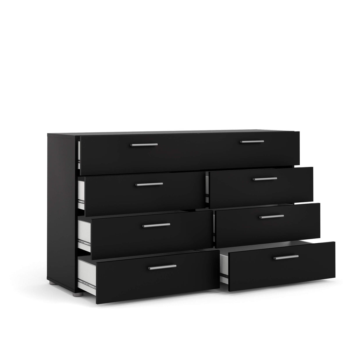 Tvilum 8 Drawer Double Dresser, 15.85" D x 55.12" W x 32.17" H, Black Matte