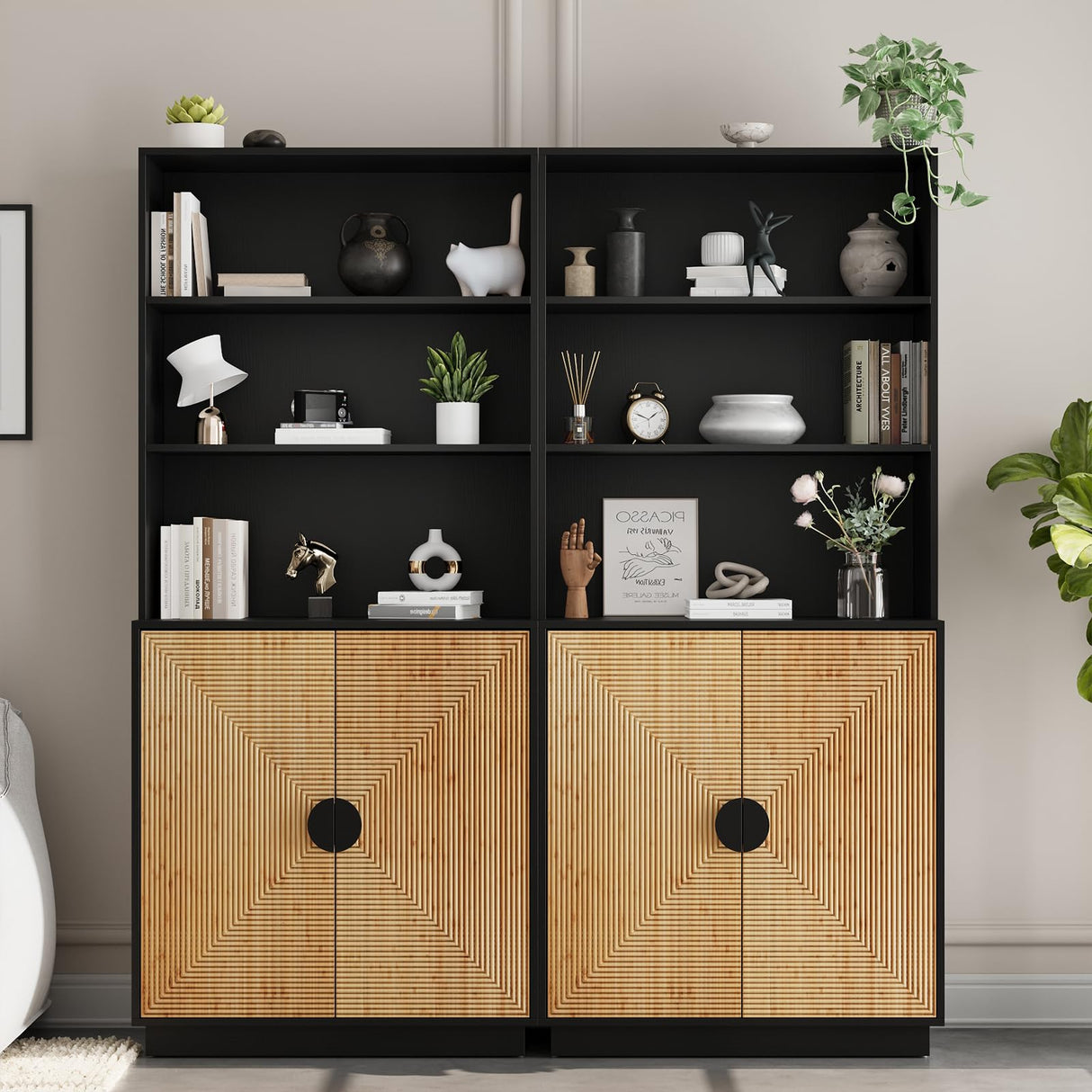 4-Piece Entertainment Center with Bookshelves for TVs up to 75"