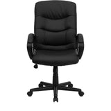 Chelsea Mid-Back Black LeatherSoft Executive Swivel Office Chair