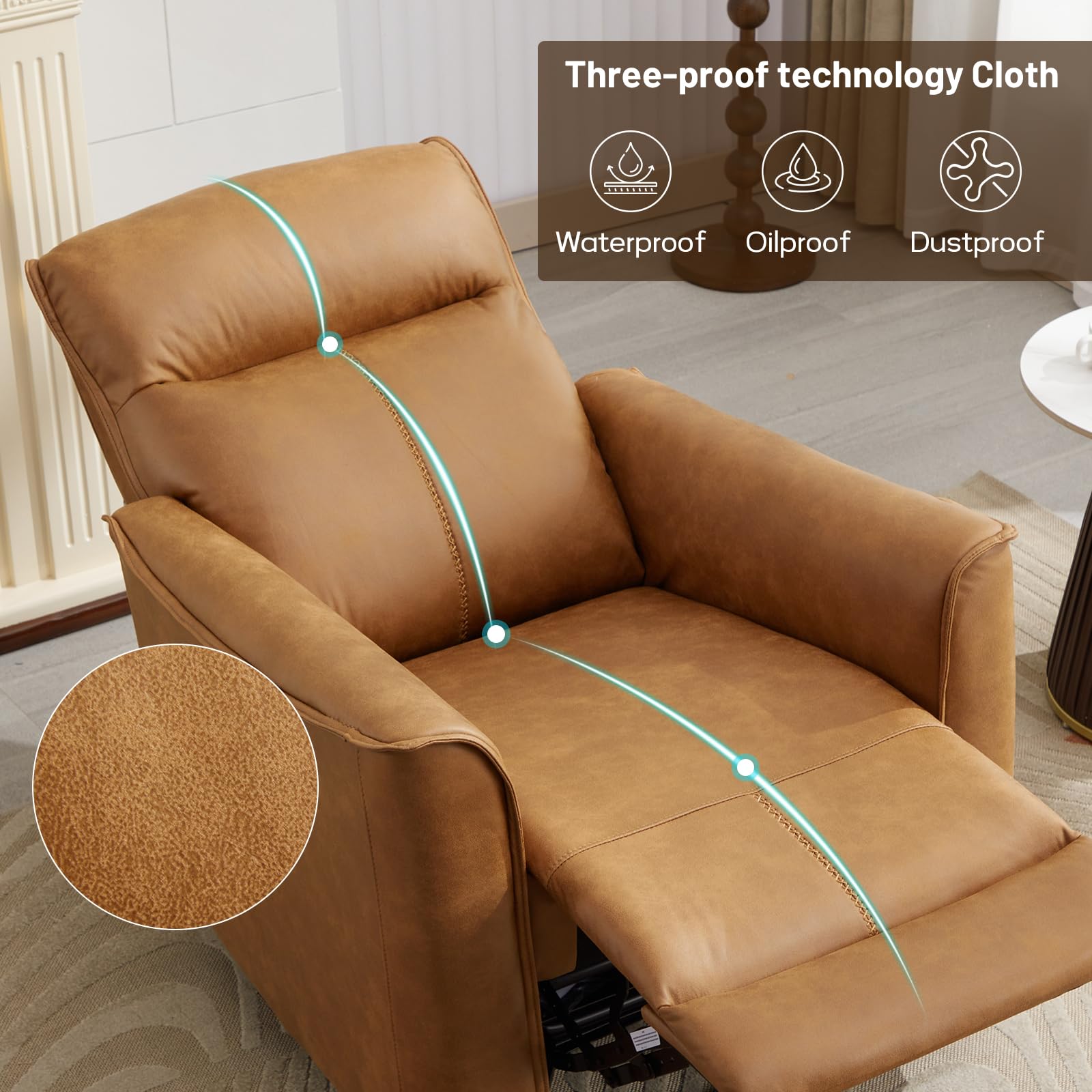 NuraGlide Mid-Century Swivel Rocking Recliner Chair