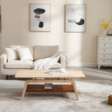 Coffee Table with Storage Shelf, Modern Living Room Center Table