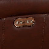 Leather Chair | Adjustable Headrest USB Ports Power Recliner, Apartment Sized, Deep Brown