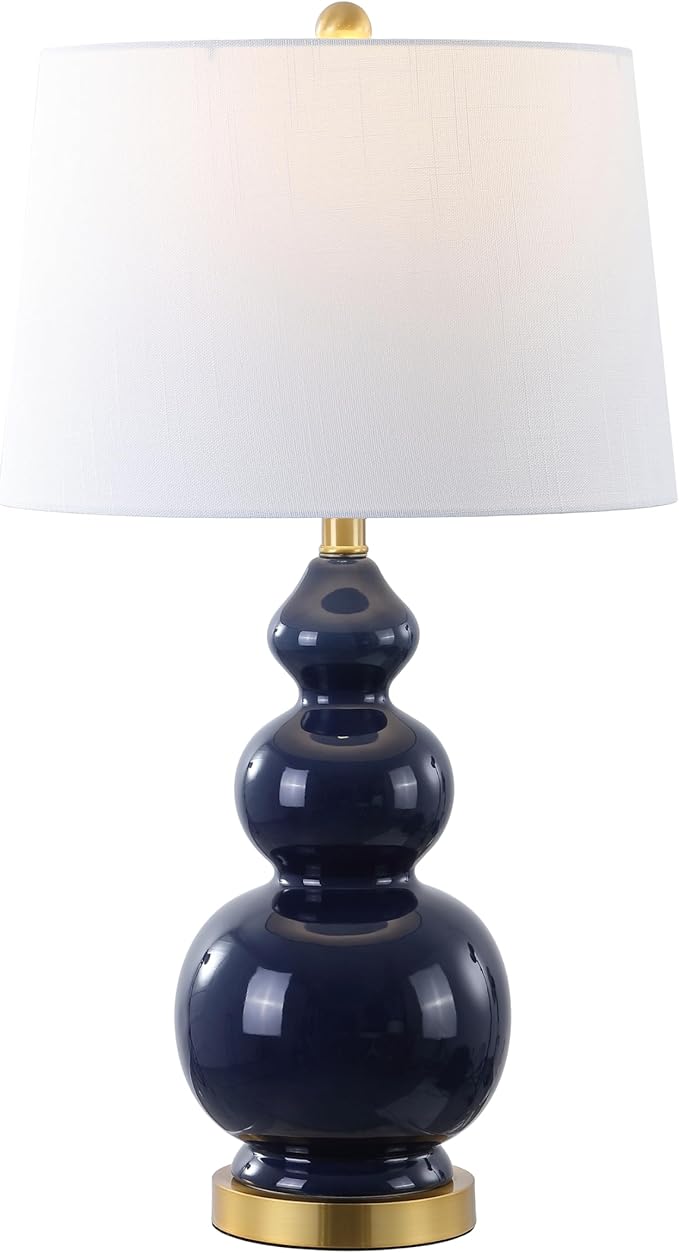 JYL4023C Bowen 27.5" Contemporary Transitional Ceramic Gourd LED Table Lamp
