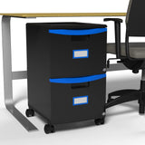 Plastic Two-Drawer File Cabinet – Locking Document Organizer