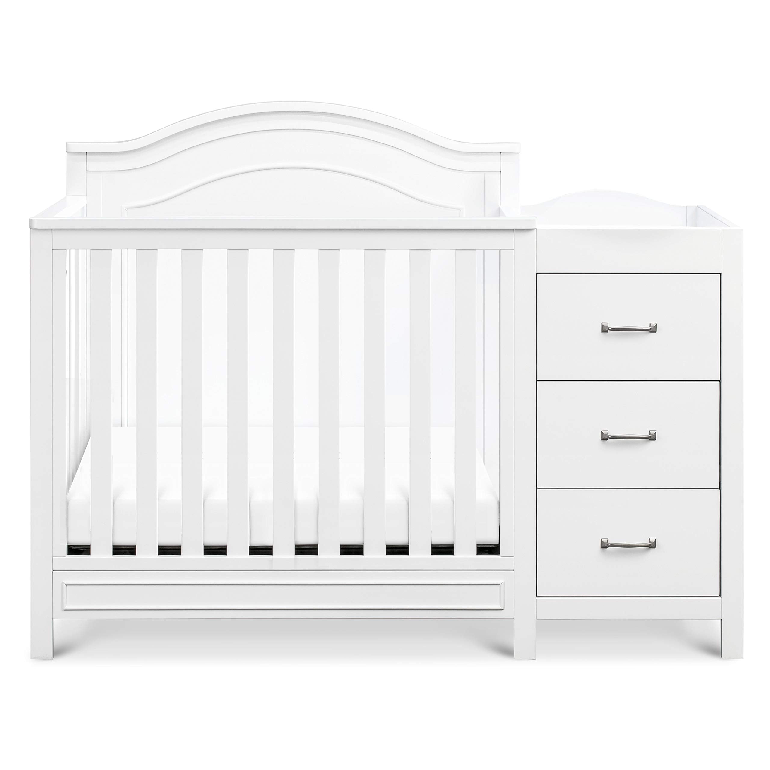 4-in-1 Convertible Mini Crib and Changer Combo in White, Greenguard Gold Certified