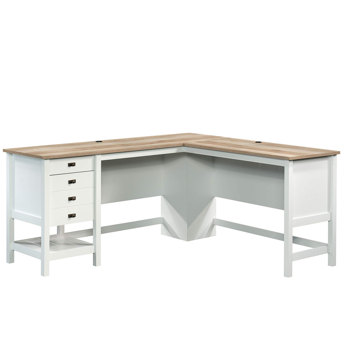 Cottage Road L Shaped Desk Computer Desk with Drawers, Home Office Desk