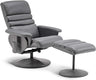 Reclining Chair with Massage, 360 Swivel Living Room Chair Faux Leather