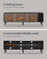 72-Inch TV Stand with Storage - Toolless Assembly Entertainment Center