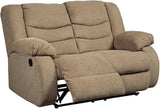 Tulen Modern Manual Pull Tab Reclining Loveseat, Dark Gray