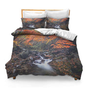 Printed Comforter Cover Set Full Creek Forest Fall Falling Flowing Flowing Water