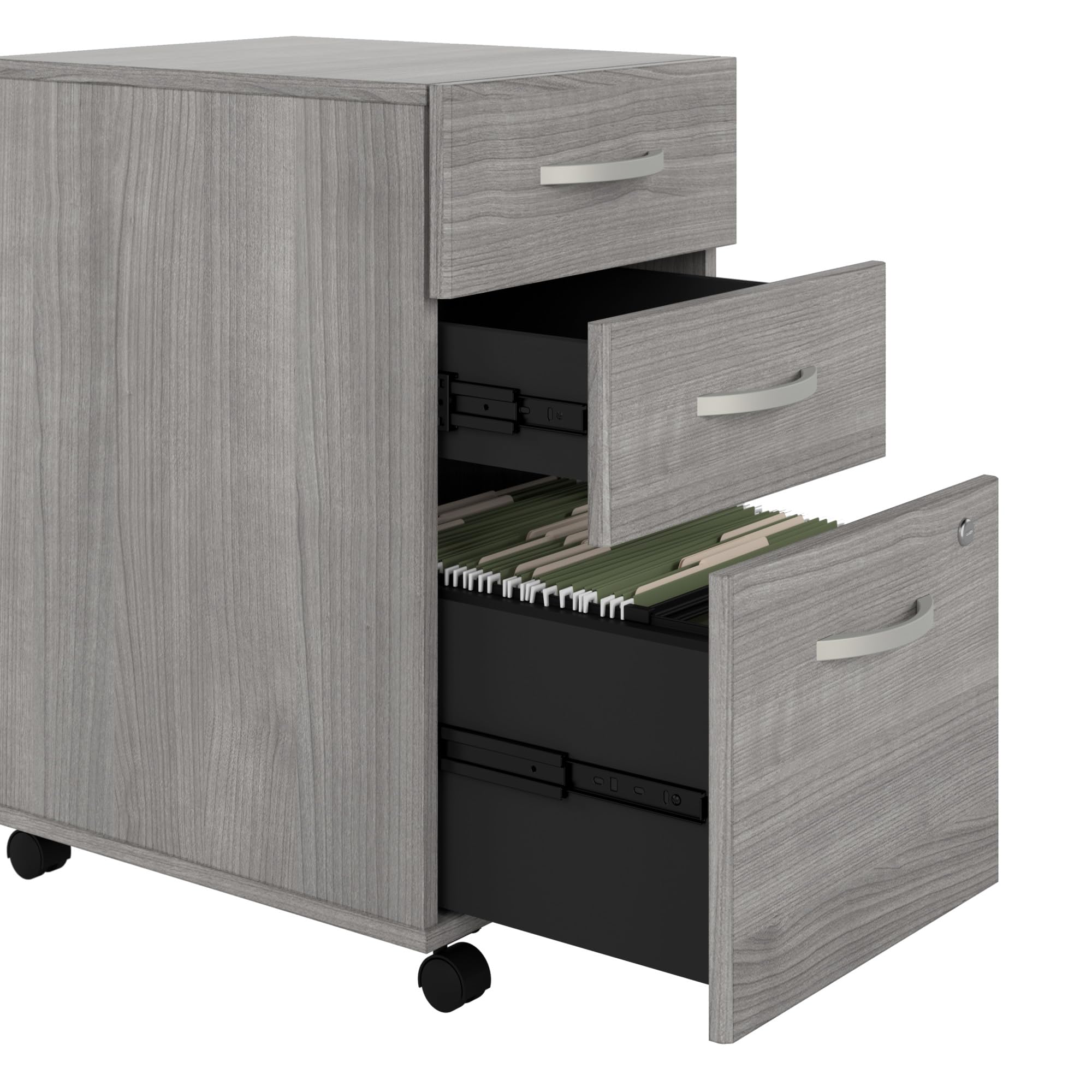 3-Drawer Vertical File Cabinet Locking Letter/Legal Platinum Gray 20-Inch D