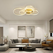 LED Ceiling Light 106W Dimmable LED Acrylic Ceiling Lamp with Remote Control 6 Rings