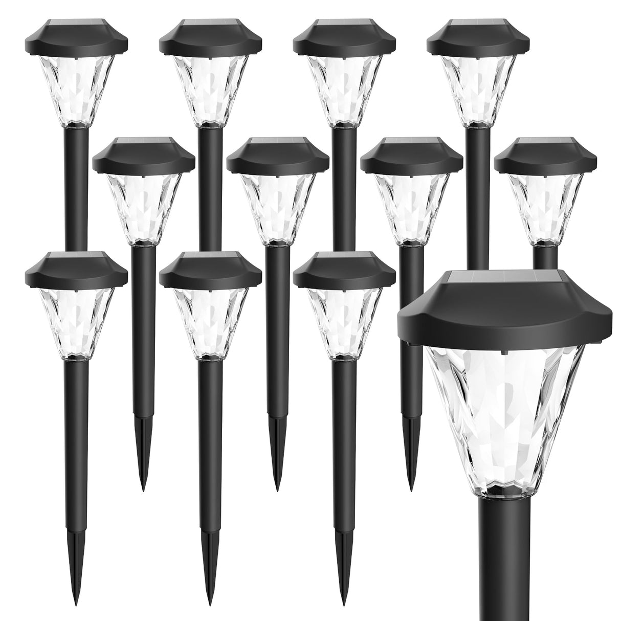 12 Pack Solar Lights Outdoor Waterproof,New Upgraded Solar Lights for Outside,Solar