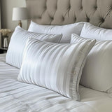White Feather Down Pillows Queen Size Set of 2 Packs Bed Pillows Medium