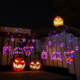 Halloween Window Lights, Hanging Halloween Decorations Orange Purple Cat Spider and