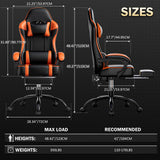 Ergonomic Gaming Chair with Footrest - Big and Tall Office Chair