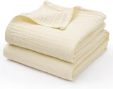 100% Cotton Muslin Blanket King Size 108" x 90", 4-Layer Lightweight and Breathable Blanket for Summer