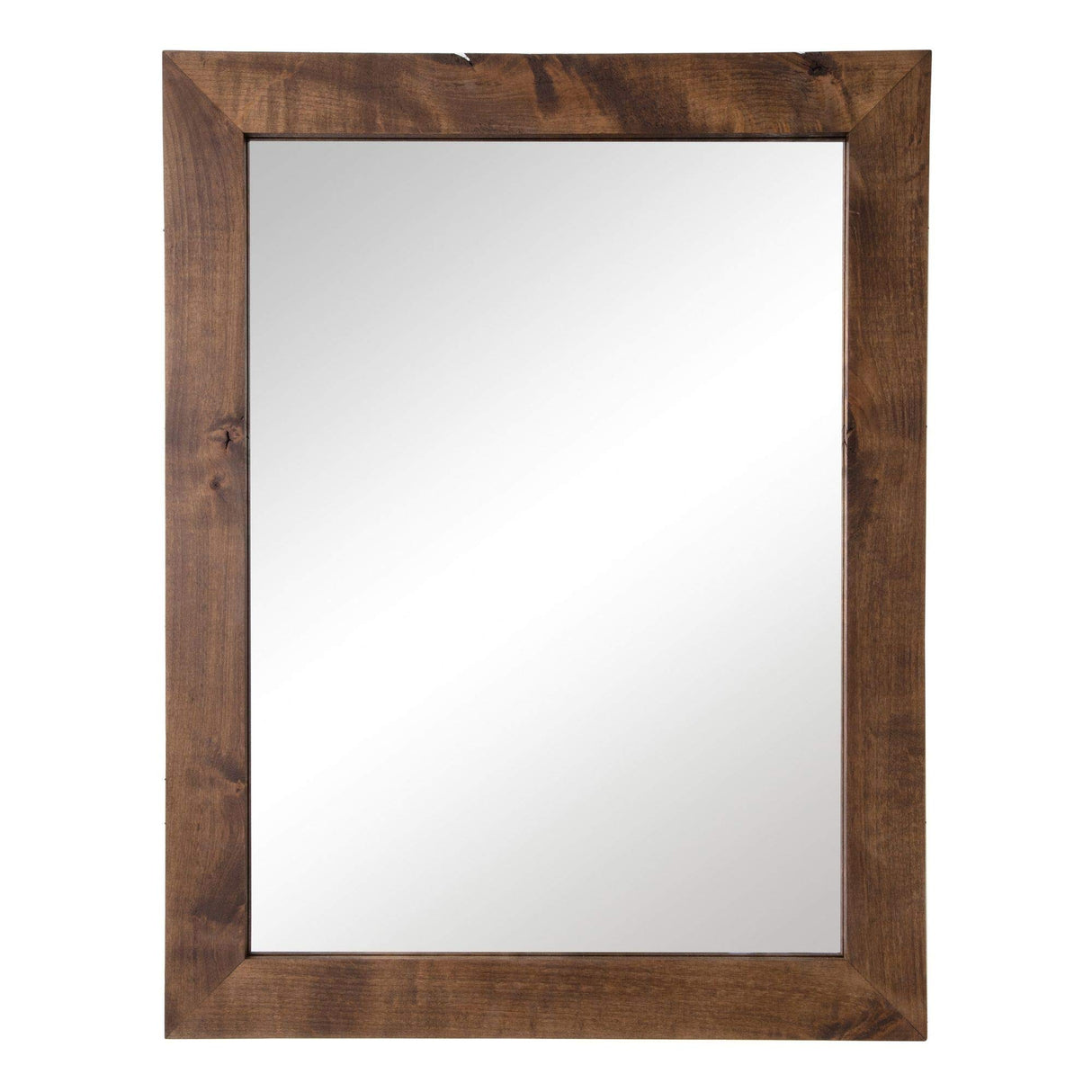 Farmhouse Bathroom Vanity Mirror, Walnut Finish, 24" x 31"