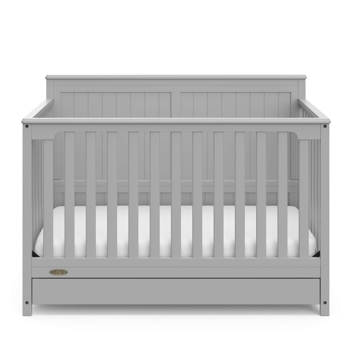 5-in-1 Convertible Crib with Drawer (Pebble Gray) – GREENGUARD Gold