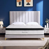 King Mattress, 14 Inch Hybrid Gel Memory Foam and Innerspring Mattress, Euro Top