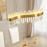 Modern LED Crystal Chandelier, Luxury Brass Gold 2-Tiers K9 Crystal Raindrop Chandelier