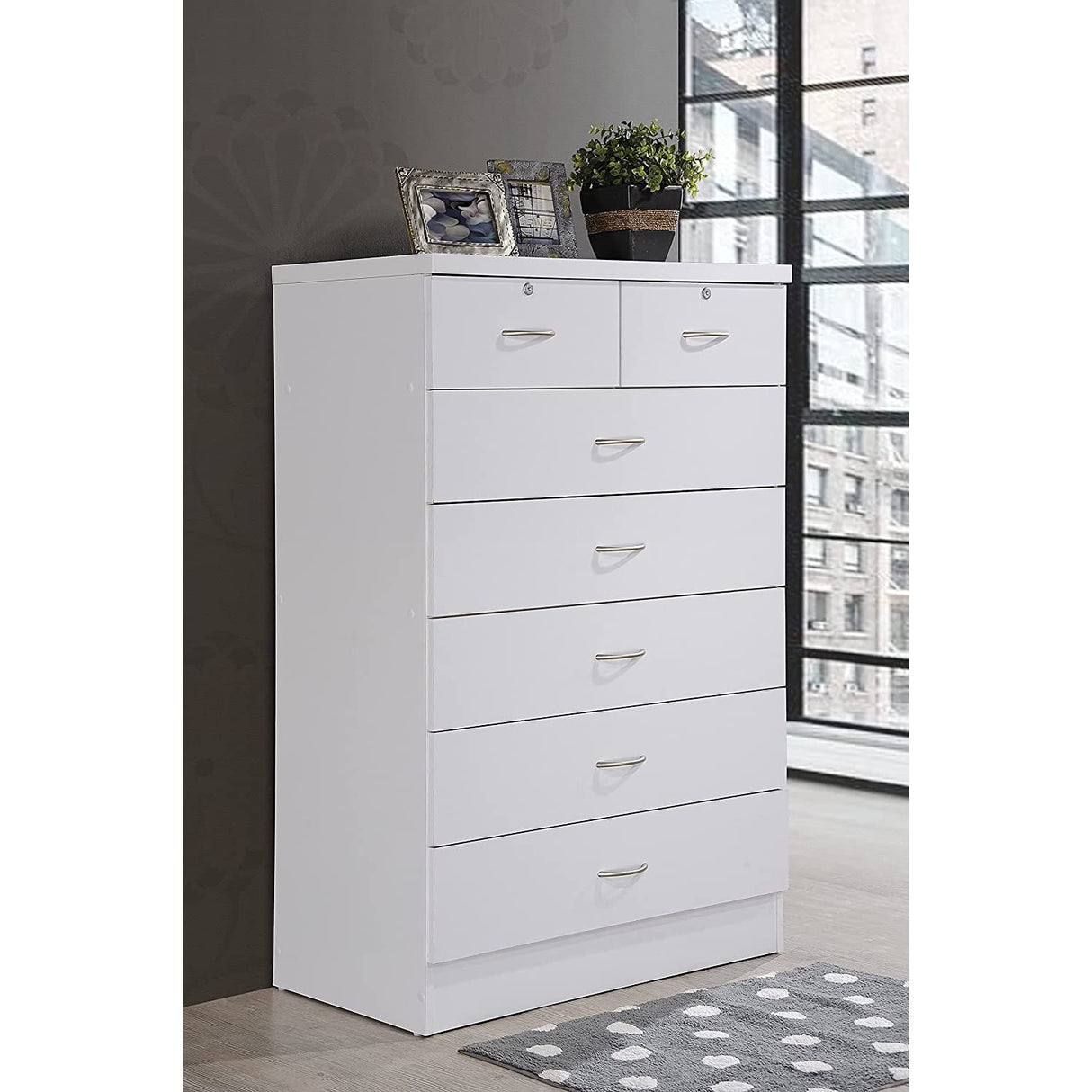 7 Drawer Wood Dresser for Bedroom