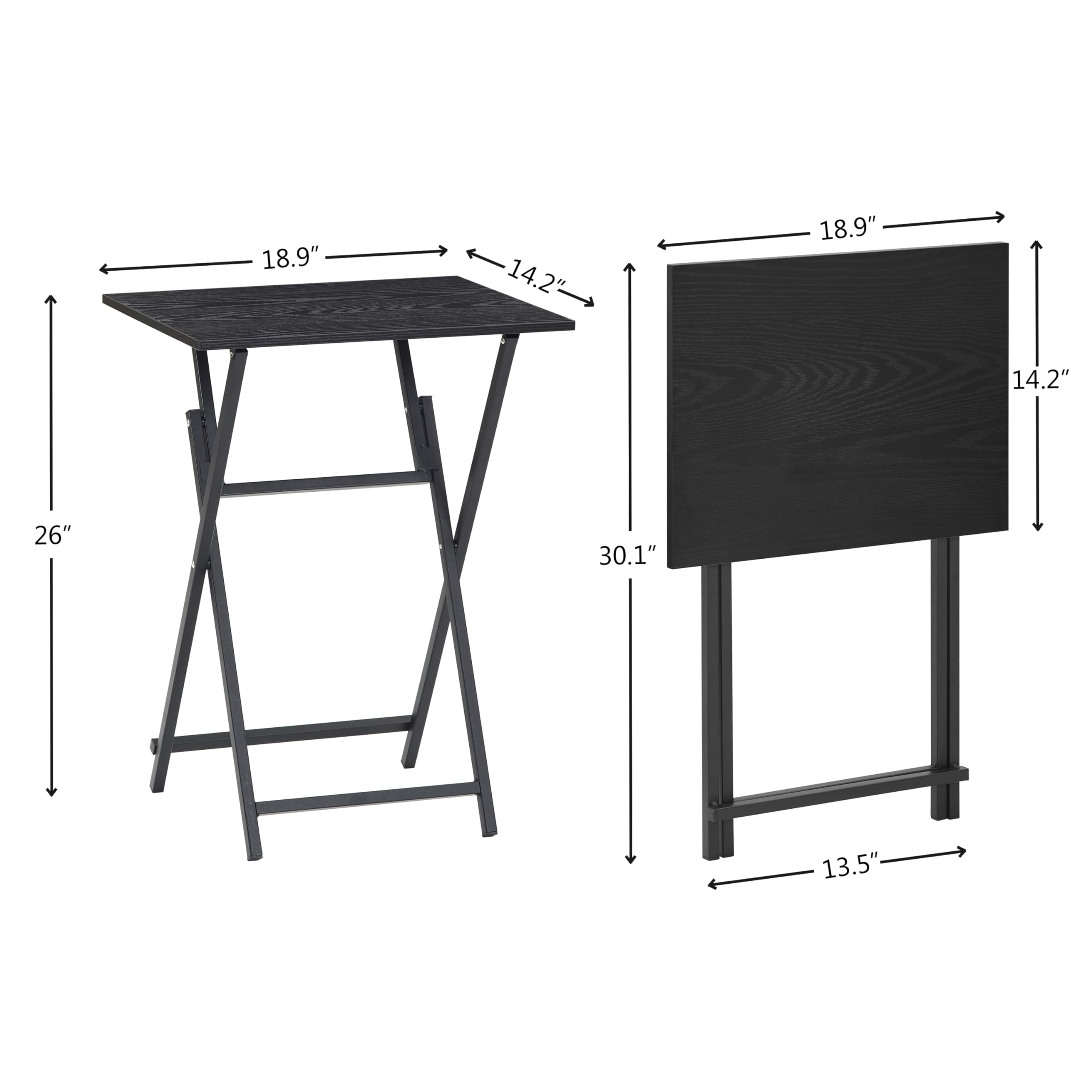Folding TV Tray Set, No Assembly Required Table Set of 2