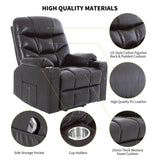 r Lift Recliner Chair for Elderly X Large with Premium PU Leather Lift Chair Electric Recliner Powered by OKIN Motor Side Pockets USB Charge Port Stainless Cup Holder Brown