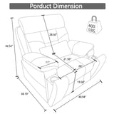 JIKFRIMA 4 OKIN Motor Power Lay Flat Lift Recliner Chair for Elderly Adults Big and Tall Recliners with Heat Massage, Adjustable Head-Back-Lumbar-Leg-Support, Extended Footrest, 2 Cup Holders